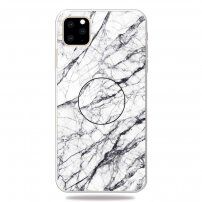 Etui z uchwytem z 3D teksturą diamentu do iPhone 11 Pro Max - biały marmur