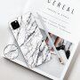 Etui z uchwytem z 3D teksturą diamentu do iPhone 11 Pro Max - biały marmur