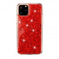 Miękkie etui plastikowe z błyszczkami do iPhone 11 Pro Max - czerwone