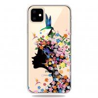 Miękkie etui przezroczyste do iPhone 11 - wróżka kwiatowa z kolibrami