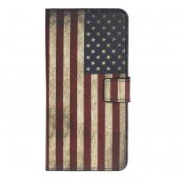 Pokrowiec portfelowy ze stojakiem retro flaga USA do iPhone 11 - kolorowy