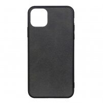 Matowe etui ze skóry sztucznej do iPhone 11 Pro Max - czarne
