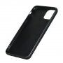Matowe etui ze skóry sztucznej do iPhone 11 Pro Max - czarne