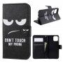 Pokrowiec flip ze stojakiem Do not touch my phone do iPhone 11 Pro - czarny