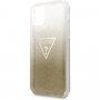 Guess Solid Glitter etui lśniące do iPhone 11 Pro Max - złote