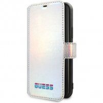 Guess Iridescent Book pokrowiec flip do iPhone 11 Pro Max - srebrny