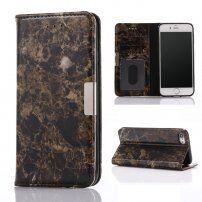 Pokrowiec flip ze wzorem marmuru dla iPhone 7 / 8 - czarny