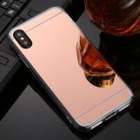 Etui lustrzane dla iPhone XR - różowo-złote