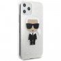 Karl Lagerfeld Glitter Iconic etui do iPhone 11 Pro Max - srebrne