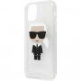 Karl Lagerfeld Glitter Iconic etui do iPhone 11 Pro Max - srebrne