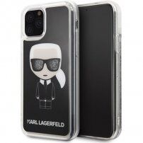 Karl Lagerfeld etui klepsydra z błyszczkami dla iPhone 11 Pro Max - czarne