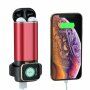 Power bank 5200 mAh z ładowaniem bezprzewodowym dla Apple Watch / AirPods - czerwony