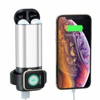 Power bank 5200 mAh z ładowaniem bezprzewodowym dla Apple Watch / AirPods - srebrny
