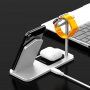 Aluminiowa stacja ładująca bezprzewodowa dla iPhone / Apple Watch / AirPods - srebrna