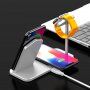 Aluminiowa stacja ładująca bezprzewodowa dla iPhone / Apple Watch / AirPods - srebrna