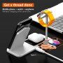 Aluminiowa stacja ładująca bezprzewodowa dla iPhone / Apple Watch / AirPods - srebrna