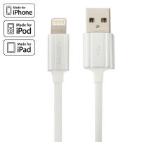 KiwiBird certyfikowany MFi lightning kabel dla Apple iPhone / iPad / iPod - 1 m - bialy