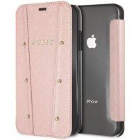 Guess Kaia Book case pokrowiec do iPhone XS Max - różowo-złoty