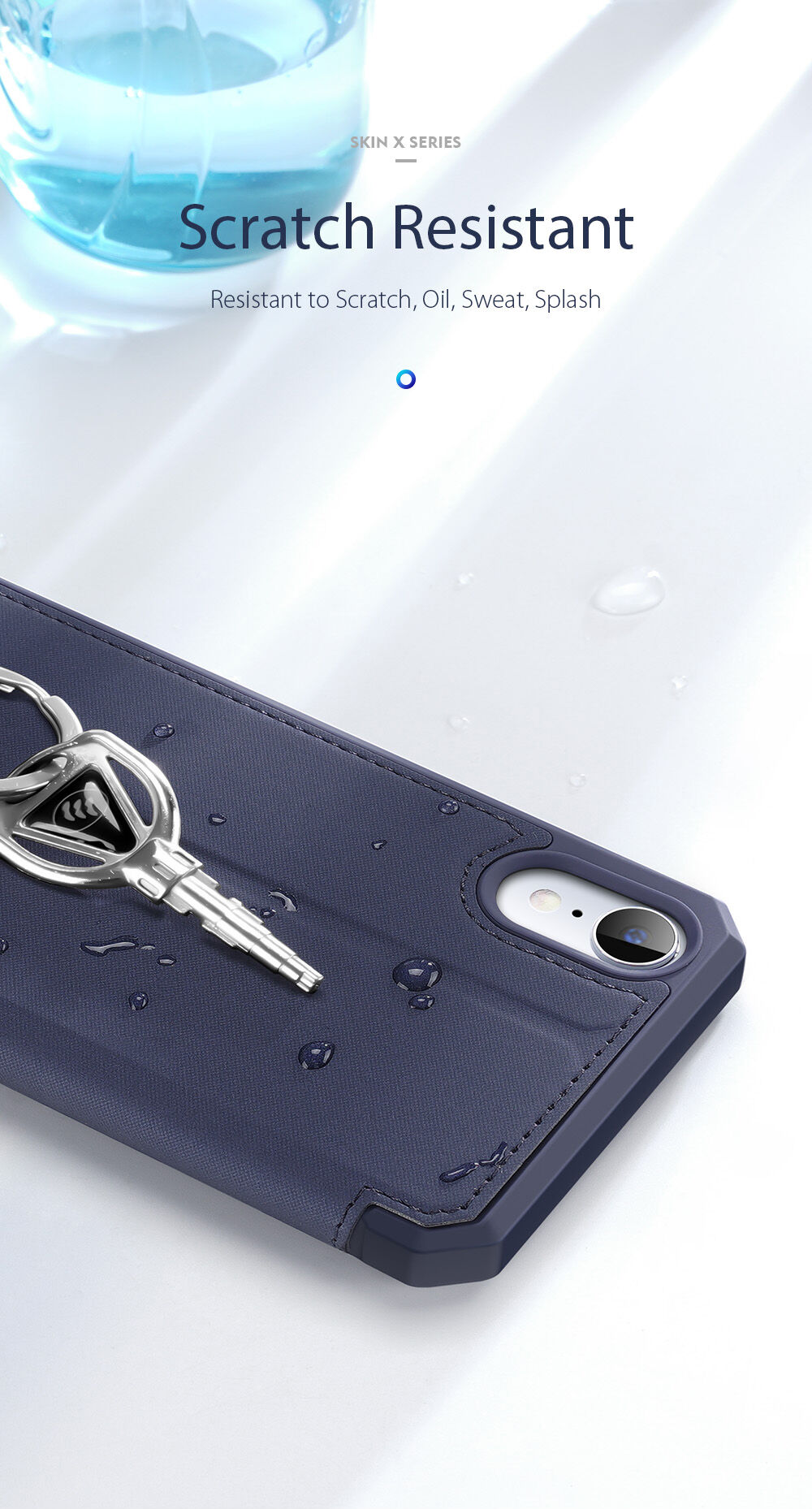 Dux Ducis pokrowiec flip z miejscem na karty do iPhone XR - niebieskie
