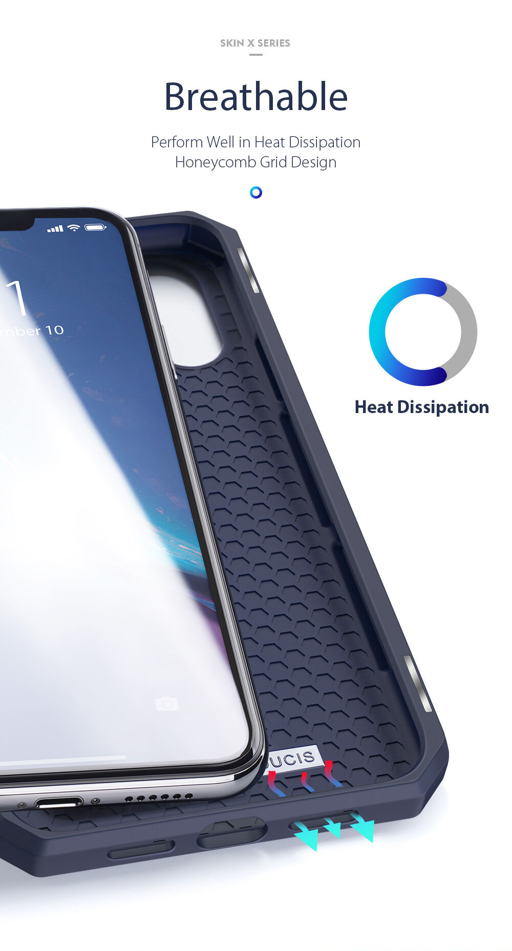 Dux Ducis pokrowiec flip z miejscem na karty do iPhone XR - niebieskie