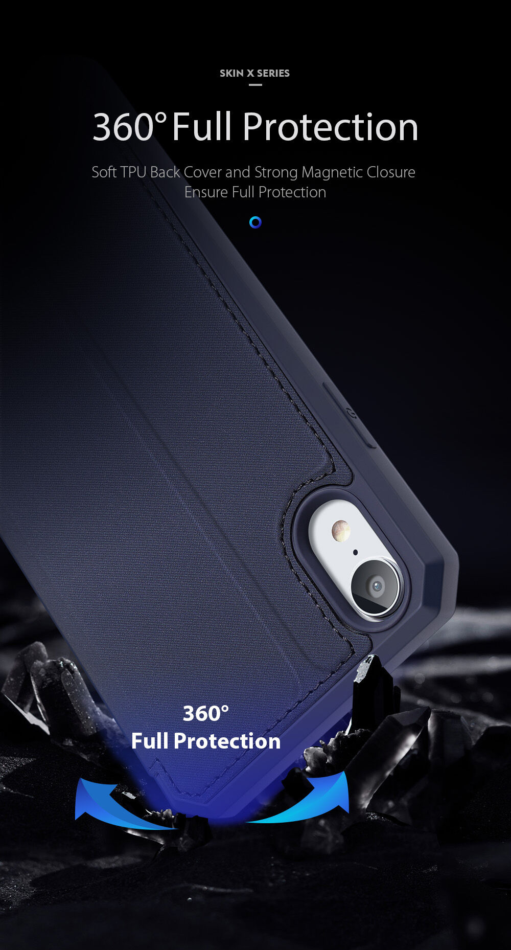 Dux Ducis pokrowiec flip z miejscem na karty do iPhone XR - różowe