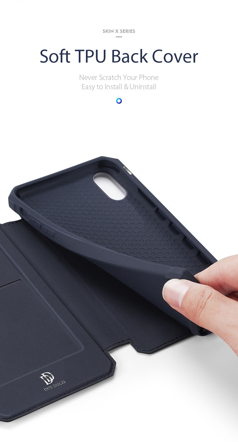 Dux Ducis pokrowiec flip z miejscem na karty do iPhone XR - różowe
