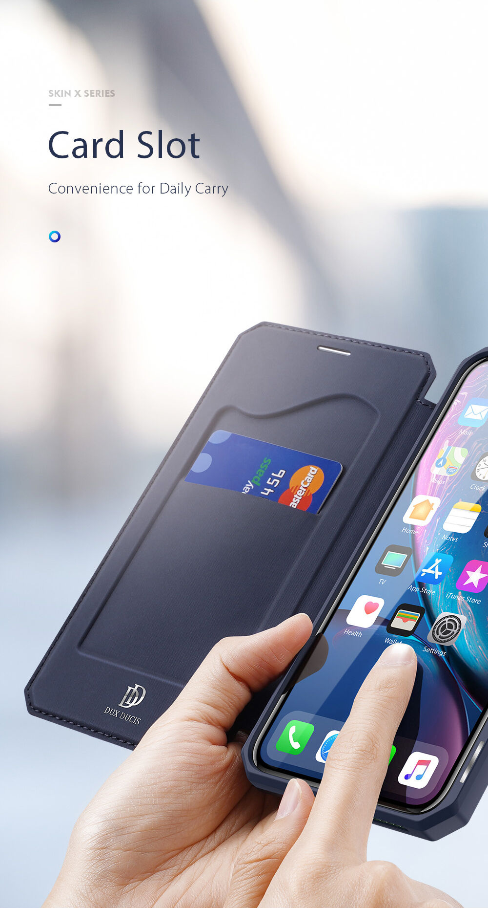 Dux Ducis pokrowiec flip z miejscem na karty do iPhone XR - czarne