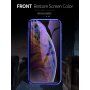 Etui z ramką metalową i szkłem hartowanym anti-blue-ray do części przedniej i tylnej iPhone X / XS - złote