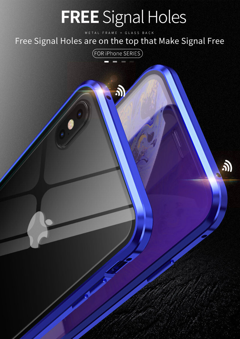 Etui z ramką metalową i szkłem hartowanym anti-blue-ray do części przedniej i tylnej iPhone X / XS - złote Etui z ramką metalową i szkłem hartowanym anti-blue-ray do części przedniej i tylnej iPhone X / XS - złote
