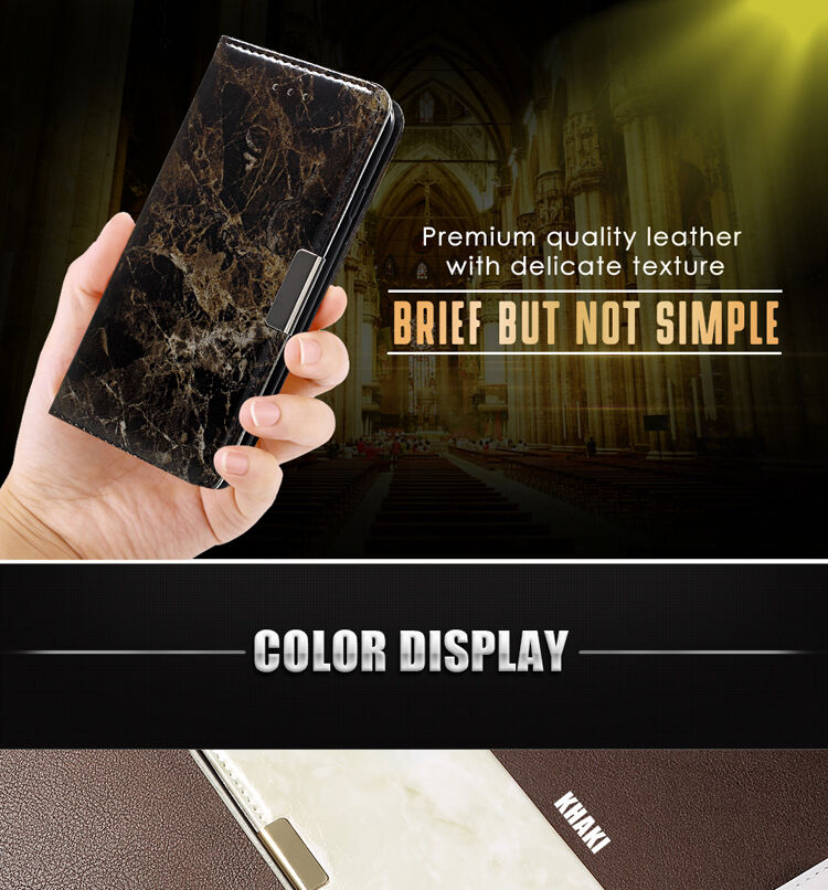 Pokrowiec flip ze wzorem marmuru dla iPhone 7 / 8 - szary