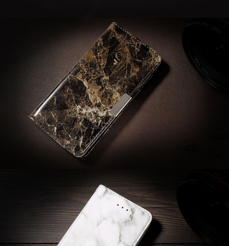 Pokrowiec flip ze wzorem marmuru dla iPhone 7 / 8 - szary