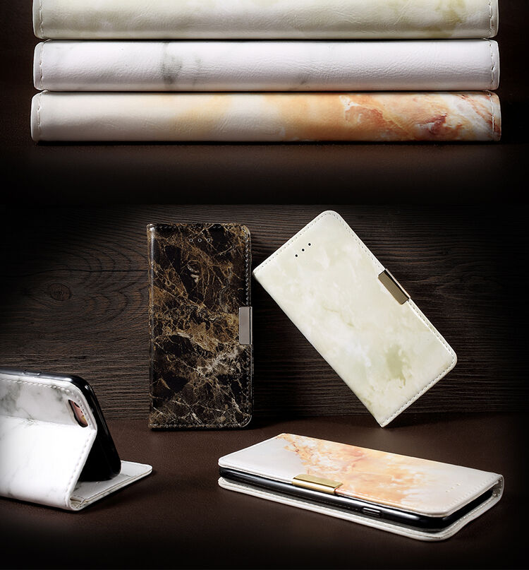 Pokrowiec flip ze wzorem marmuru dla iPhone 7 / 8 - szary Pokrowiec flip ze wzorem marmuru dla iPhone 7 / 8 - szary