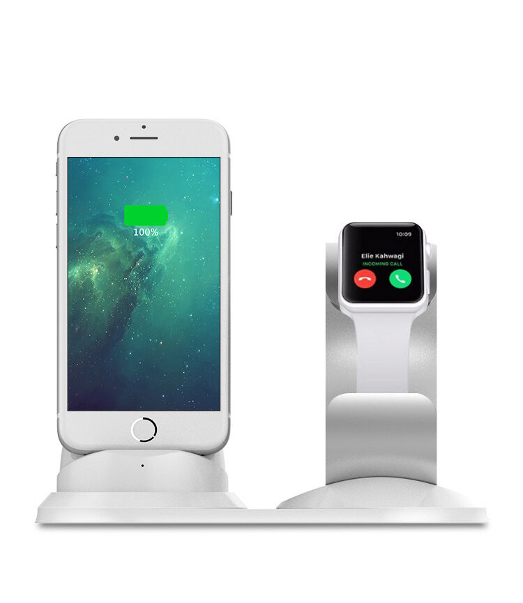 Aluminiowa stacja ładująca do Apple Watch i iPhone - szara