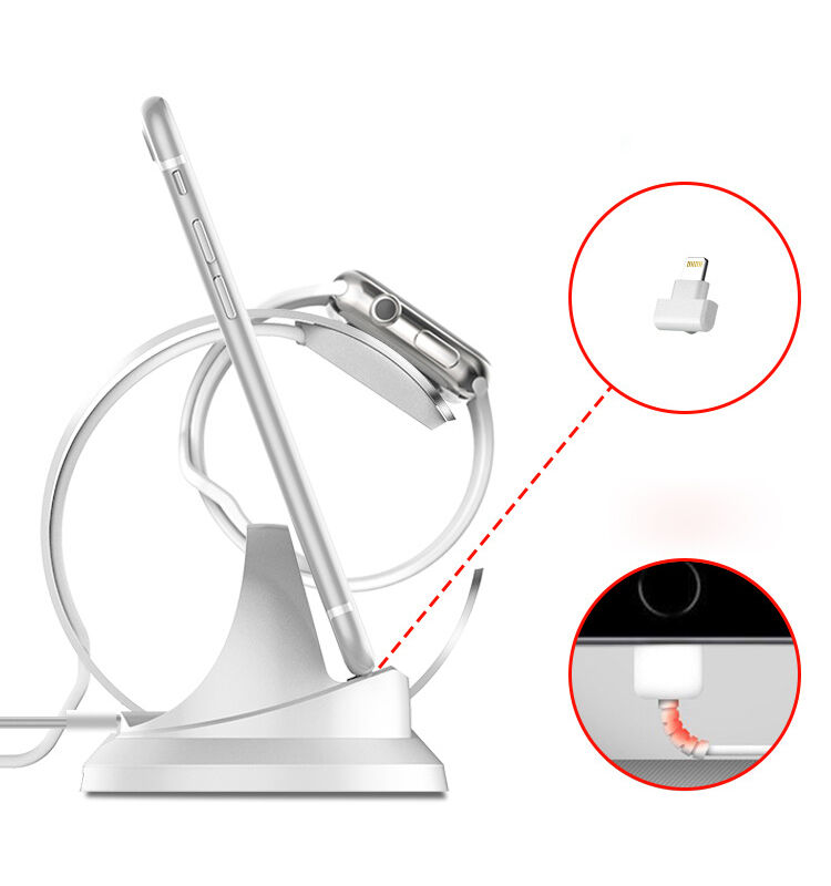 Aluminiowa stacja ładująca do Apple Watch i iPhone - szara