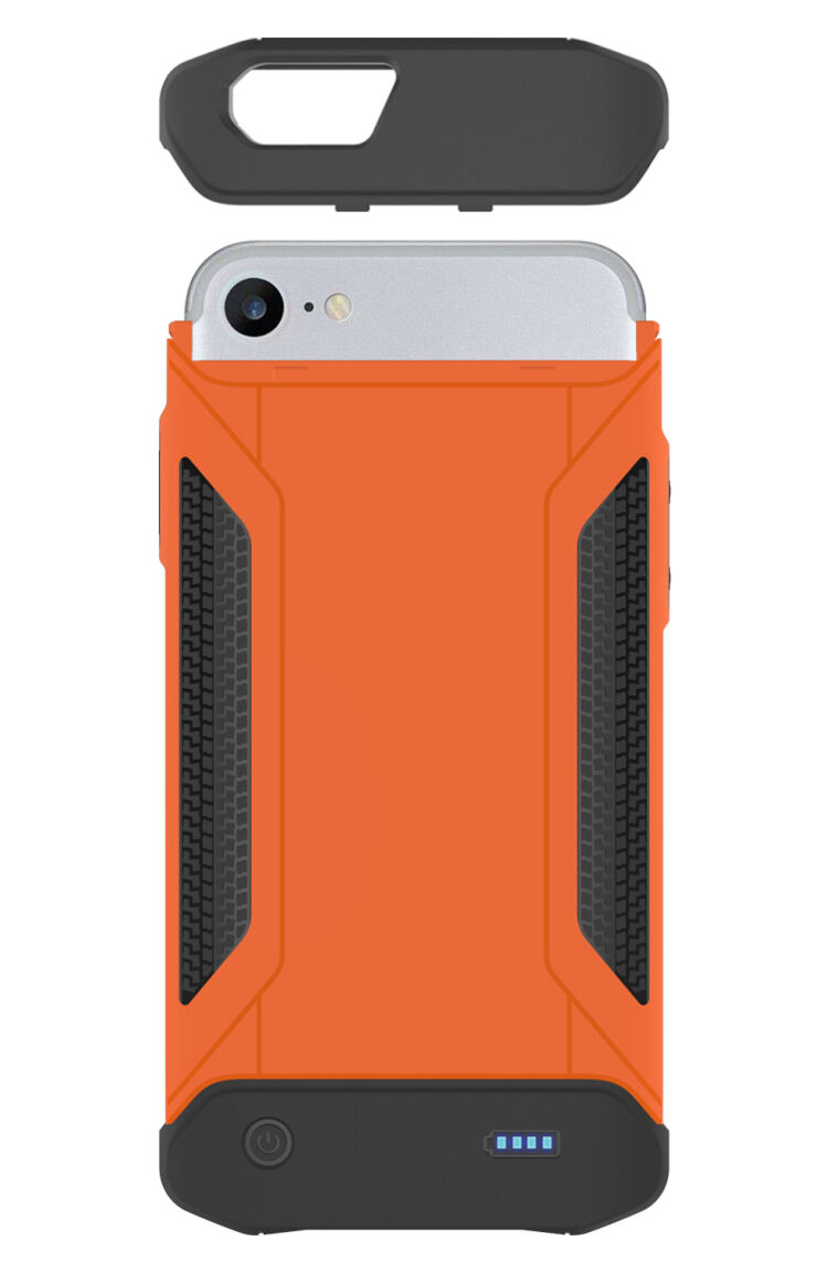 Trwałe opakowanie ochronne z zewnętrzną baterią 4000 mAh dla iPhone 6/6S/7/8 - pomarańczowe Trwałe opakowanie ochronne z zewnętrzną baterią 4000 mAh dla iPhone 6/6S/7/8 - pomarańczowe