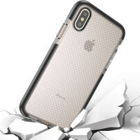 Etui do iPhone XS / iPhone X ze wzmocnioną ramką i ochroną przed upadkiem – czarno-białe