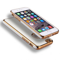 Opakowanie do iPhone 6 / 6S z 360° ochroną i błyszczącymi krawędziami - chroni przednią i tylną część - złote