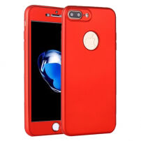 Etui silikonowe do iPhone 8 Plus / 7 Plus z ochroną 360° - chroni część przednią i tylną - czerwone