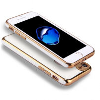 Opakowanie do iPhone 8 / 7 z 360° ochroną i błyszczącymi krawędziami - chroni przednią i tylną część - złote