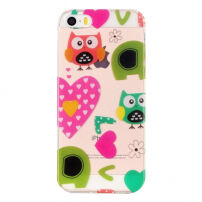 Etui do iPhone 5 / 5S / SE (2016) – grafika – sowy i serduszka