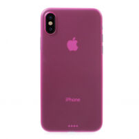 Tylne matowe ultra cienkie etui plastikowe dla Apple iPhone XS / iPhone X - różowe