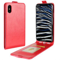 Nachylany futerał z etui i miejscem na dokumenty dla iPhone XS / iPhone X - czerwony