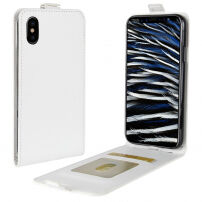 Nachylany futerał z etui i miejscem na dokumenty dla iPhone XS / iPhone X - biały