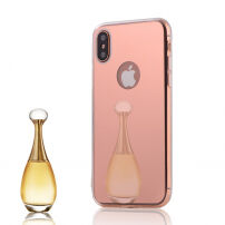 Lustrzane etui ochronne dla iPhone XS / iPhone X - różowo-złote