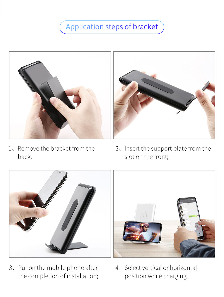 BASEUS stojak / power bank 10000mAh z ładowaniem bezprzewodowym - czarny BASEUS stojak / power bank 10000mAh z ładowaniem bezprzewodowym - czarny