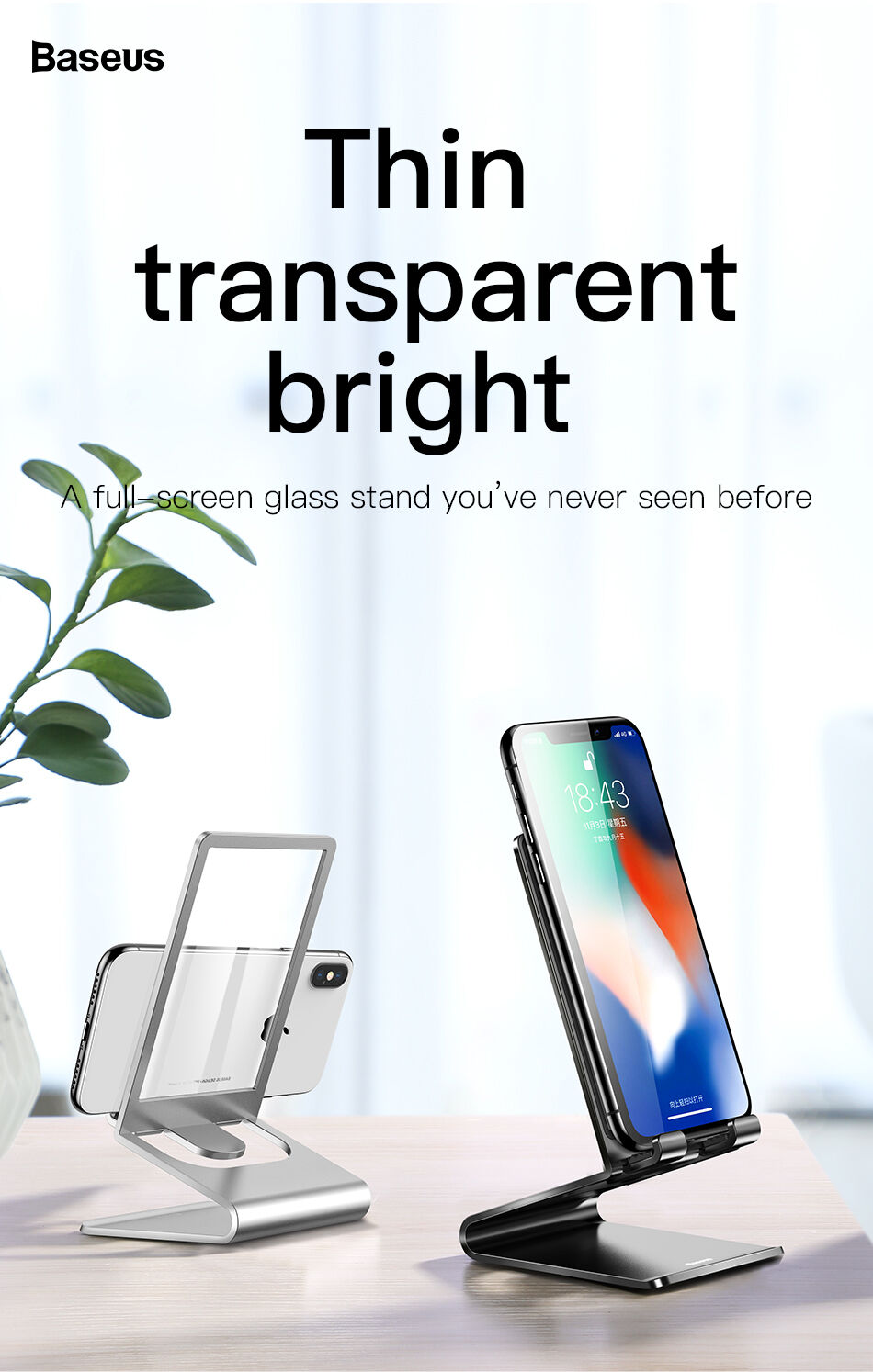 BASEUS elegancki stojak do iPhone - czarny