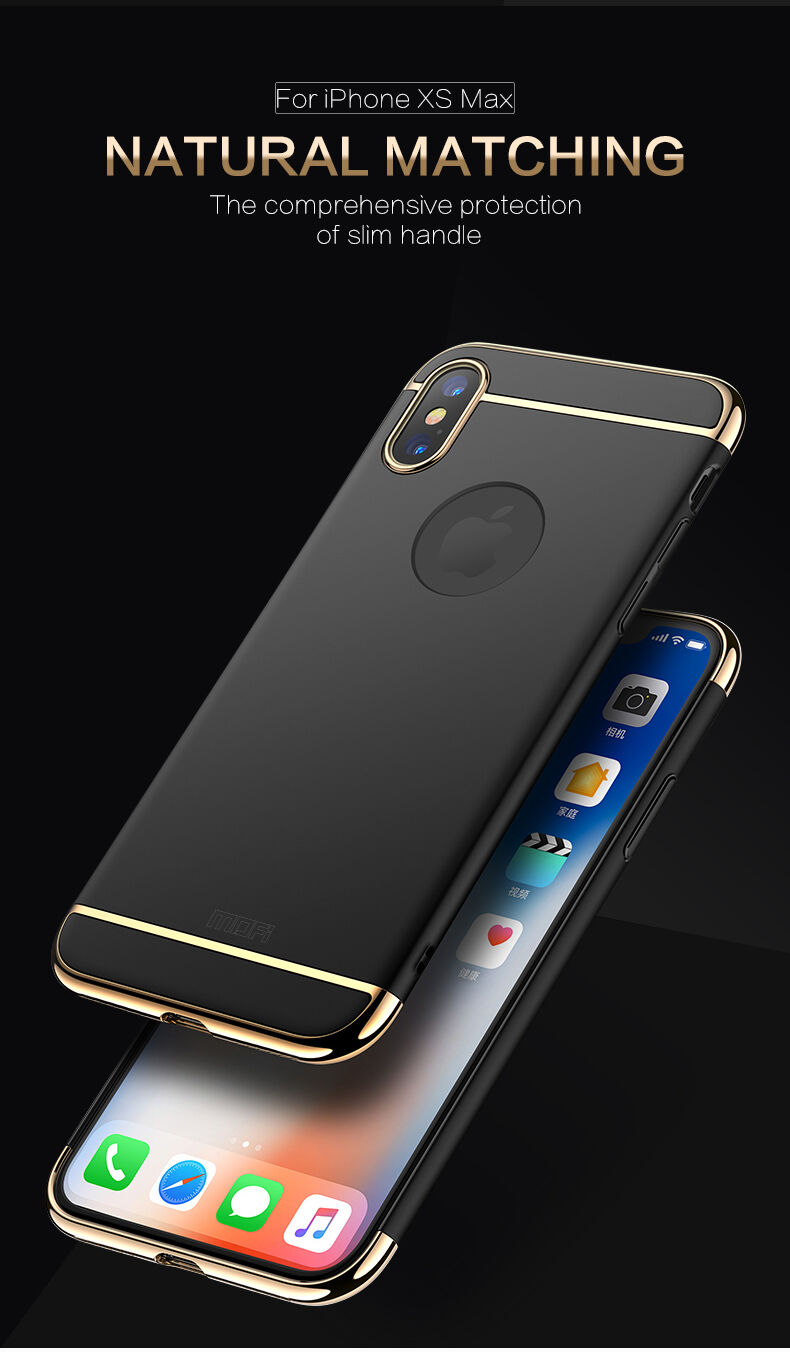 MOFI luksusowe etui do iPhone XS Max - różowo-złote