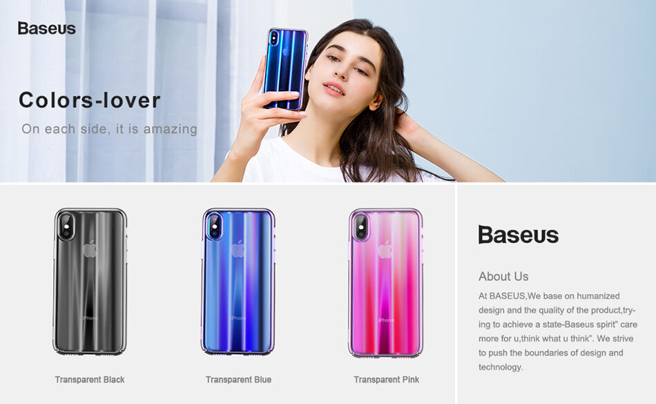 BASEUS Aurora etui do iPhone XS - niebieskie