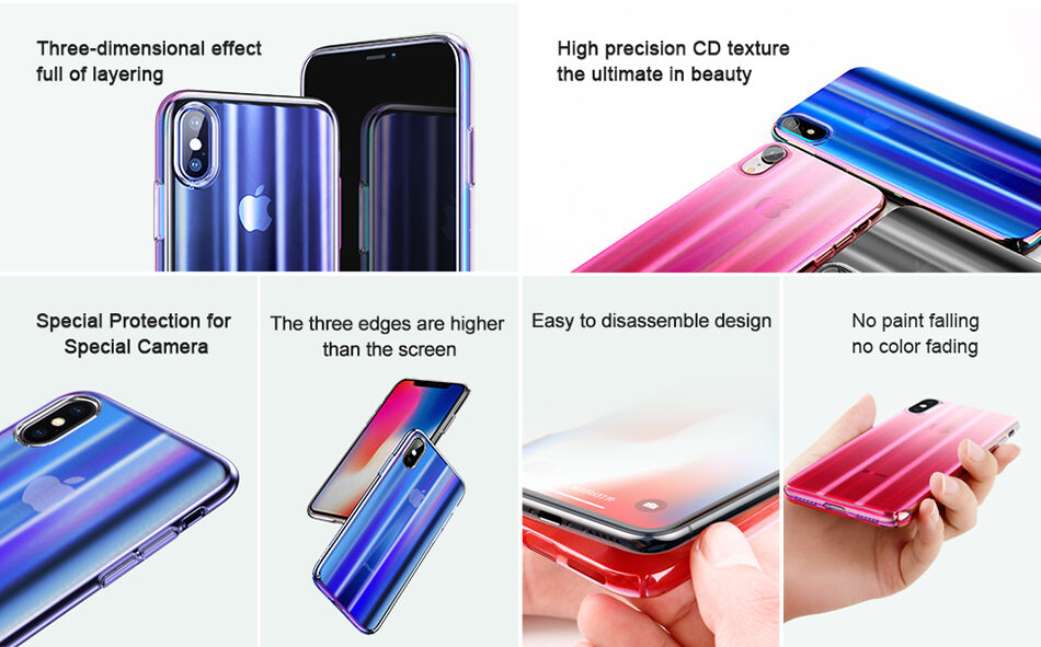 BASEUS Aurora etui do iPhone XS - niebieskie