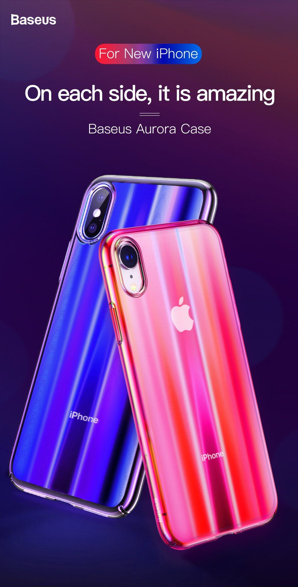 BASEUS Aurora etui do iPhone XS - niebieskie
